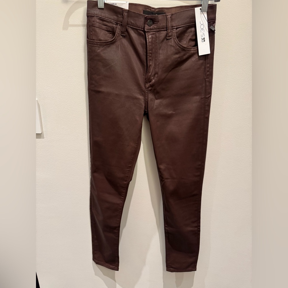 NWT- Joe’s The Charlie High Rise Skinny Ankle Brown Pants Size 28